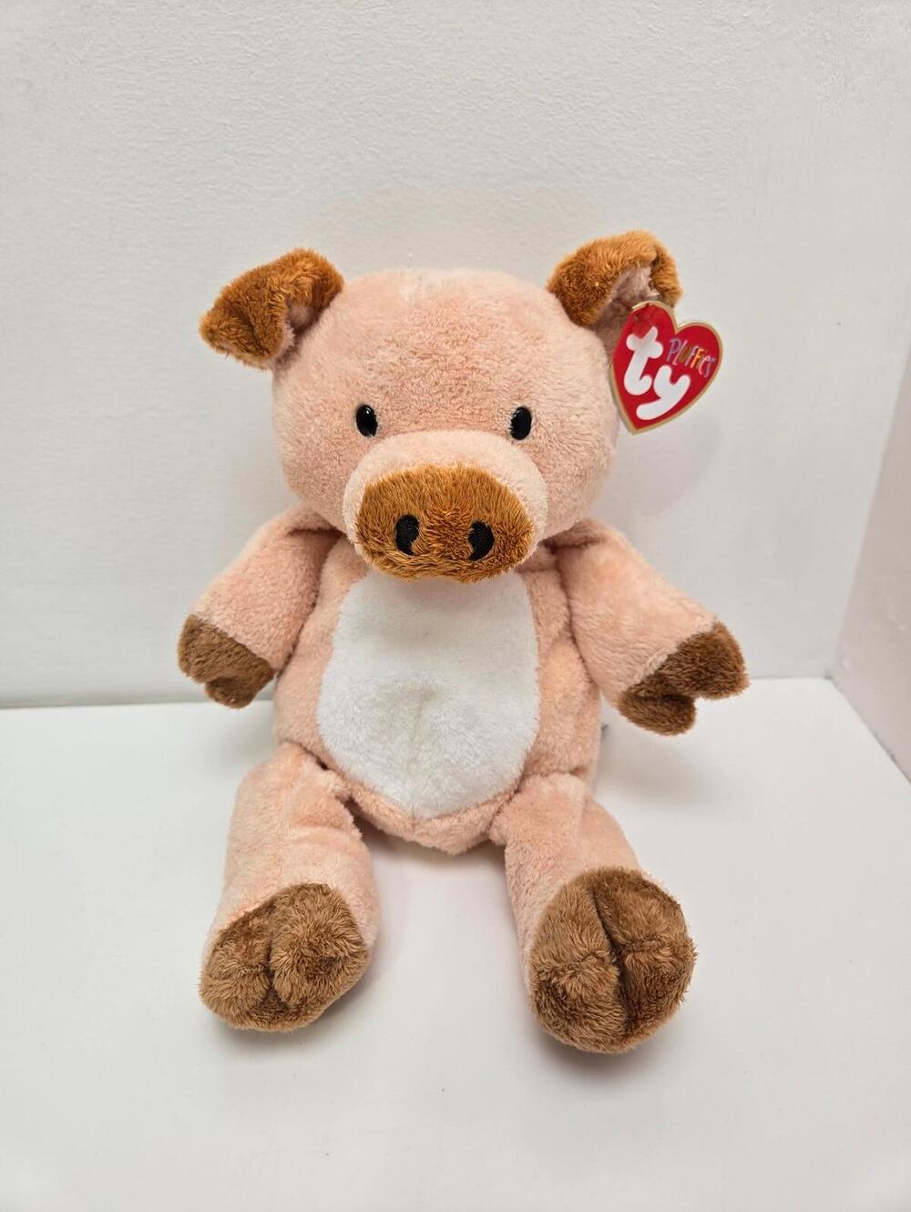 Ty Pluffies Collection “Corkscrew” the Pig (11 inch)